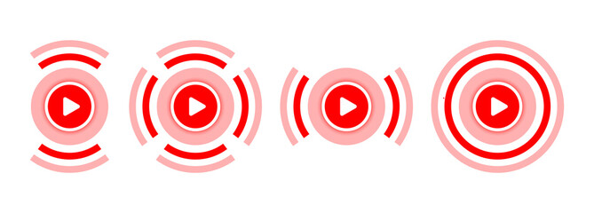 Play button. Wireless icon concept of live stream. Vector illustration.