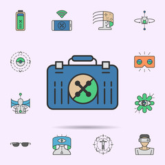 Drone bag colored neon icon. Elements of virtual reality set. Simple icon for websites, web design, mobile app, info graphics