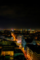Fototapeta na wymiar Cityscape with night above