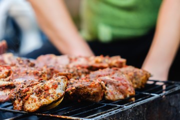 Raw meat beef steak grill,  barbecued.