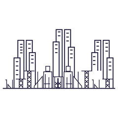 cityscape buildings isolated icon