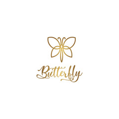 luxury butterfly outline logo