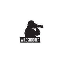 wild shooter photography silhouette logo