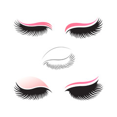 eyelashes logo design vector