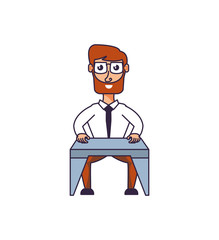 businessman elegant with desk