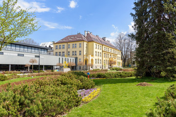 View of Hoff Square in Wisla in Poland