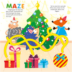 Kid Logic Maze Game Puzzle New Year Printable