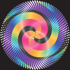 Dotted Halftone Vector Spiral Pattern or Texture