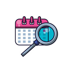 calendar reminder date with magnifying glass