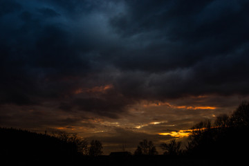 cloudy sky late at night