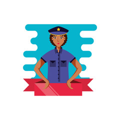 police officer female with ribbon avatar character