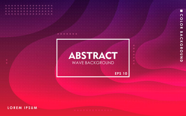 Modern liquid color background. Dynamic textured geometric element design with dots decoration. Purple and red gradient light vector illustration.