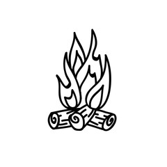 bonfire doodle icon