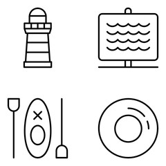 Beach Vector Icon Set