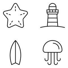 Beach Vector Icon Set