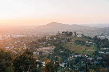 Sunset view from Mount Helix in La Mesa, near San Diego, California