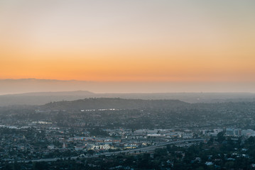 Sunset view from Mount Helix in La Mesa, near San Diego, California