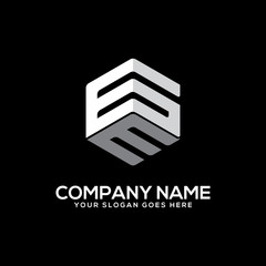 initial logo name, hexagon vector letter design