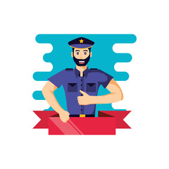 police officer with ribbon avatar character