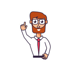 businessman elegant with hand up