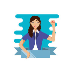 business woman elegant with ribbon