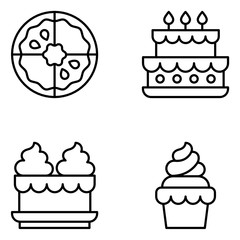 Dessert Vector Line Icons