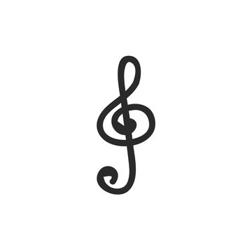 treble clef doodle icon