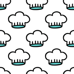 chef hat seamless doodle pattern