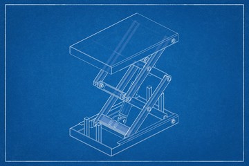 3D illustration of a cargo lift.