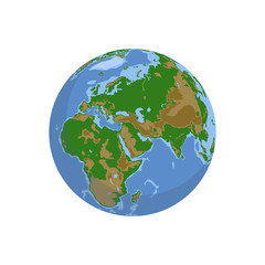 Earth globes isolated on white background. Flat planet Earth icon. Vector illustration