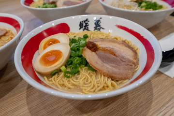 Ramen Noodles served in a traditional dish