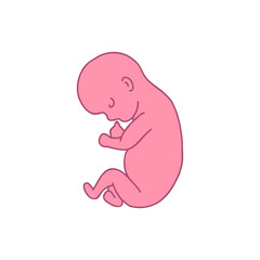 fetus 6 month doodle icon