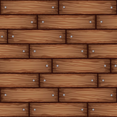 Hand drawn stylized wooden planks seamless pattern. Endless wood vector textures for floor, ground, walls, boxes, containers. Template design for game background.