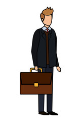 elegant businessman with portfolio