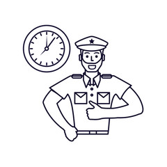 police officer with clock time