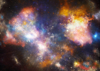 Fototapeta na wymiar Unique Artistic Colorful Beautiful Nebula Galaxy Background