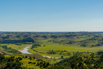 Little Missouri River Meanders Through Valley