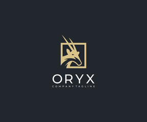 luxury oryx logo design template