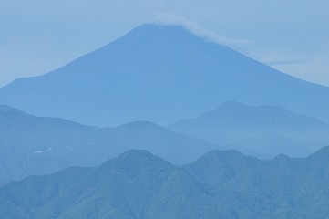三国山より望む富士山