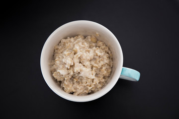 Bowl of homemade oatmeal porridge