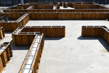 Foundation work of housing construction