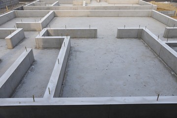 Foundation work of housing construction