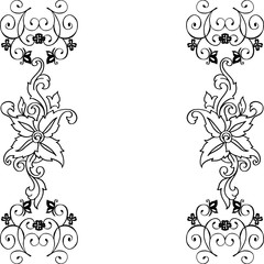 Vector illustration various pattern with flower frame