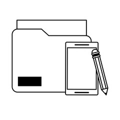 cellphone with documents and pencil