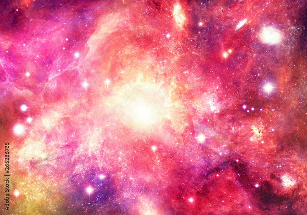 Poster artistic abstract colorful nebula galaxy in deep space universe