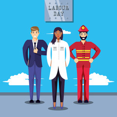 labour day celebration with group of professionals