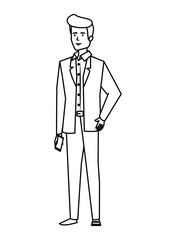 elegant businessman avatar character