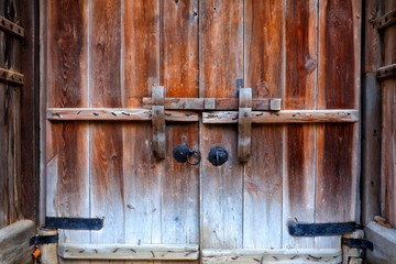 Ancient Wooden Gate at at The Secret Garden inside Changdeokgung Palace Seoul, South Korea.