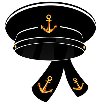 Vector illustration of the service cap of the sailor of the navy