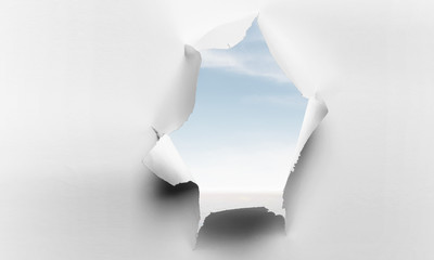 Effect of torn paper hole